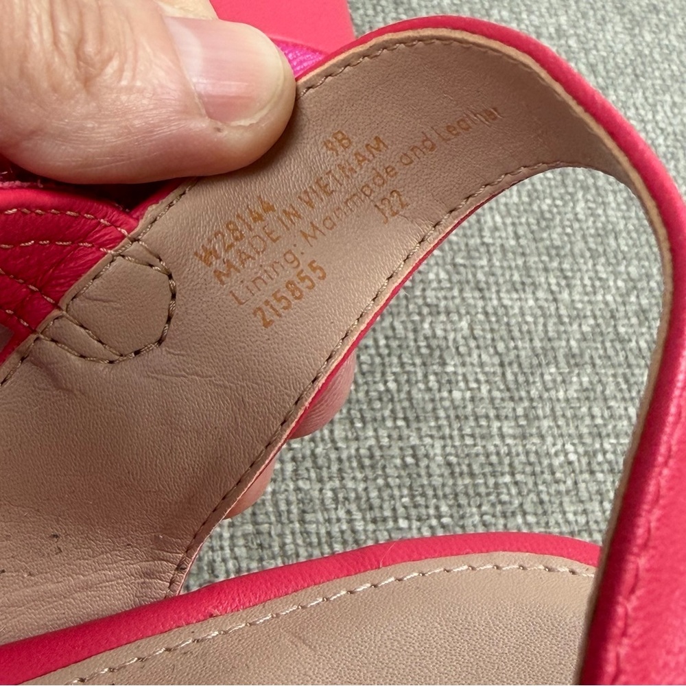Cole Haan Neon Pink Puffy Strap Grand Ambition Addison Flatform Wedge Sandals 9 - Picture 6 of 12